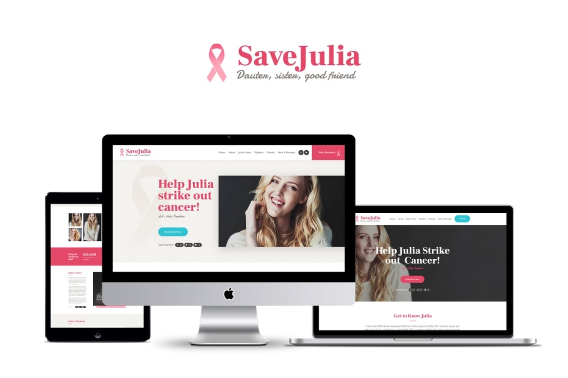Bantu Julia: Tema WordPress untuk Kampanye Penggalangan Dana