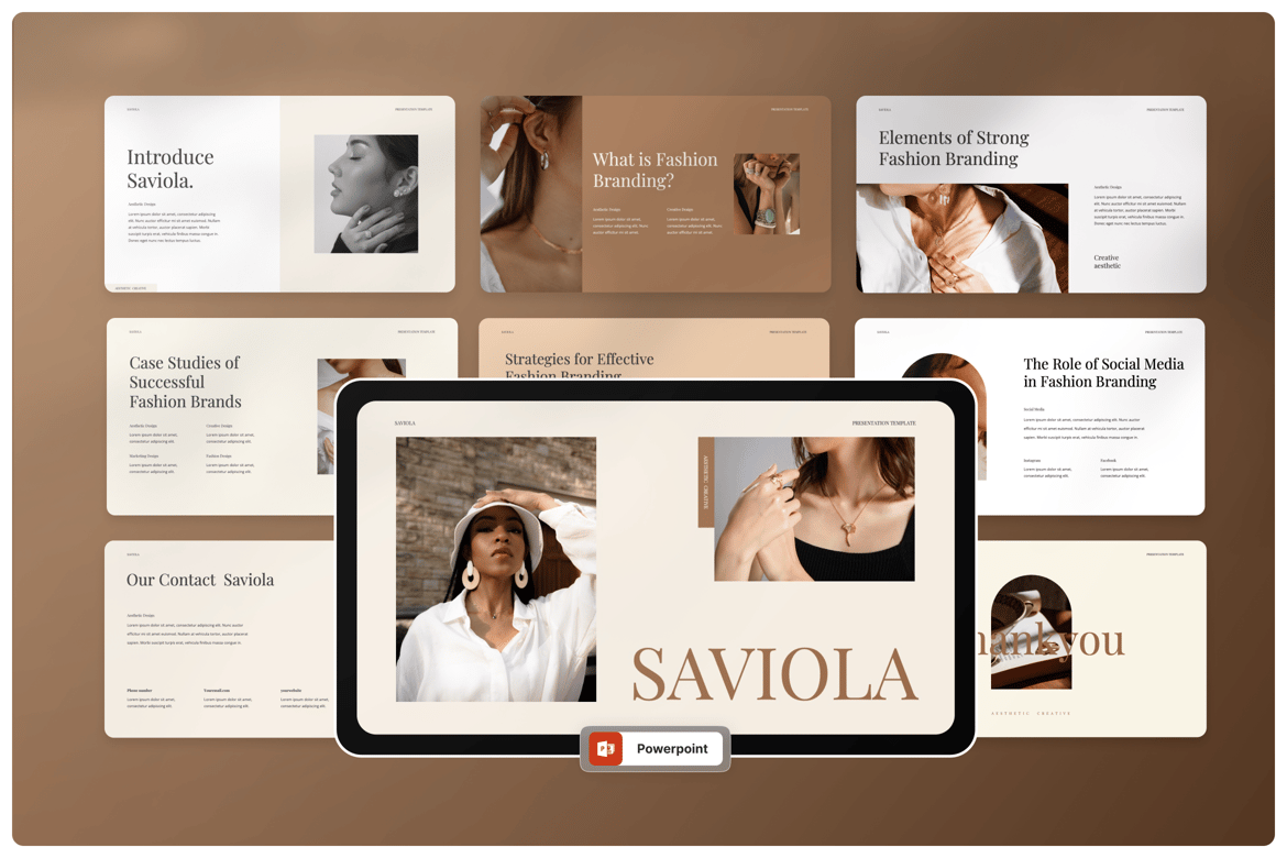 Saviola - Template PowerPoint Kreatif yang Estetik