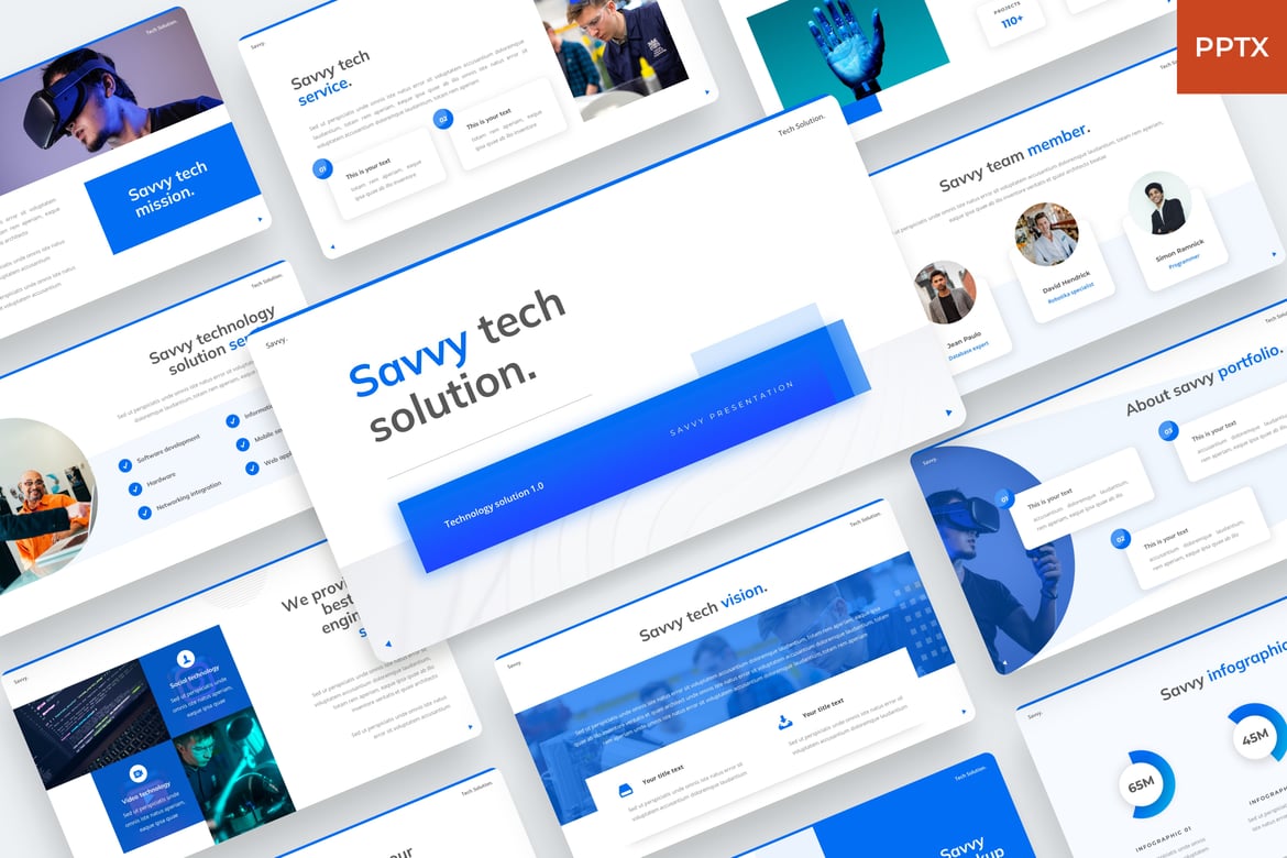 Template Presentasi PowerPoint Solusi Teknologi yang Cerdas