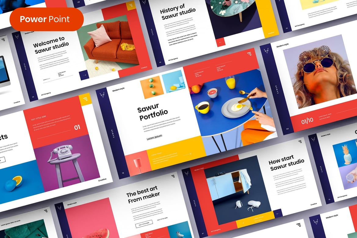 Template PowerPoint Sawur - Solusi Presentasi Bisnis Anda