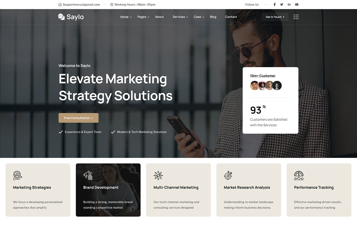 Saylo - Tema WordPress untuk Keuangan & Konsultasi yang Modern