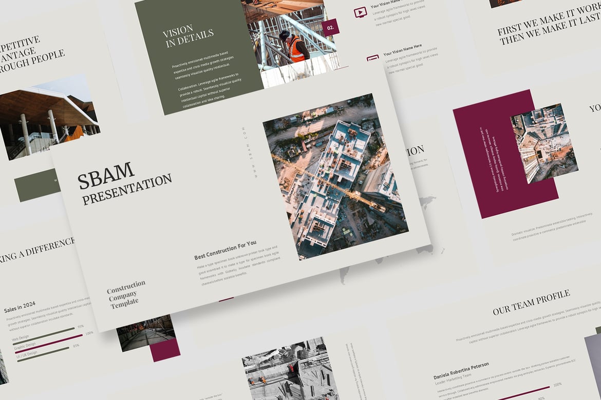 Sbam: Template PowerPoint Profesional untuk Perusahaan Konstruksi