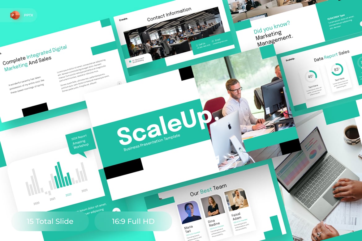 Template PowerPoint ScaleUp - Tingkatkan Presentasi Bisnis Anda