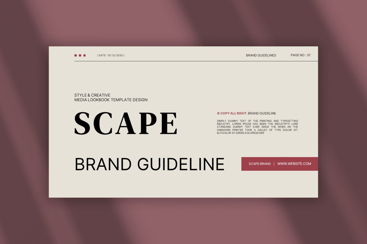 Scape - Template PowerPoint Panduan Merek yang Modern dan Minimalis
