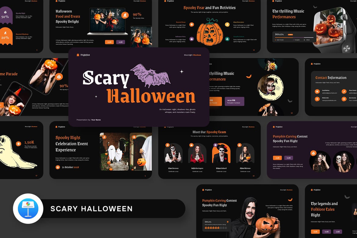 Template Presentasi Halloween Menyeramkan yang Tak Terlupakan