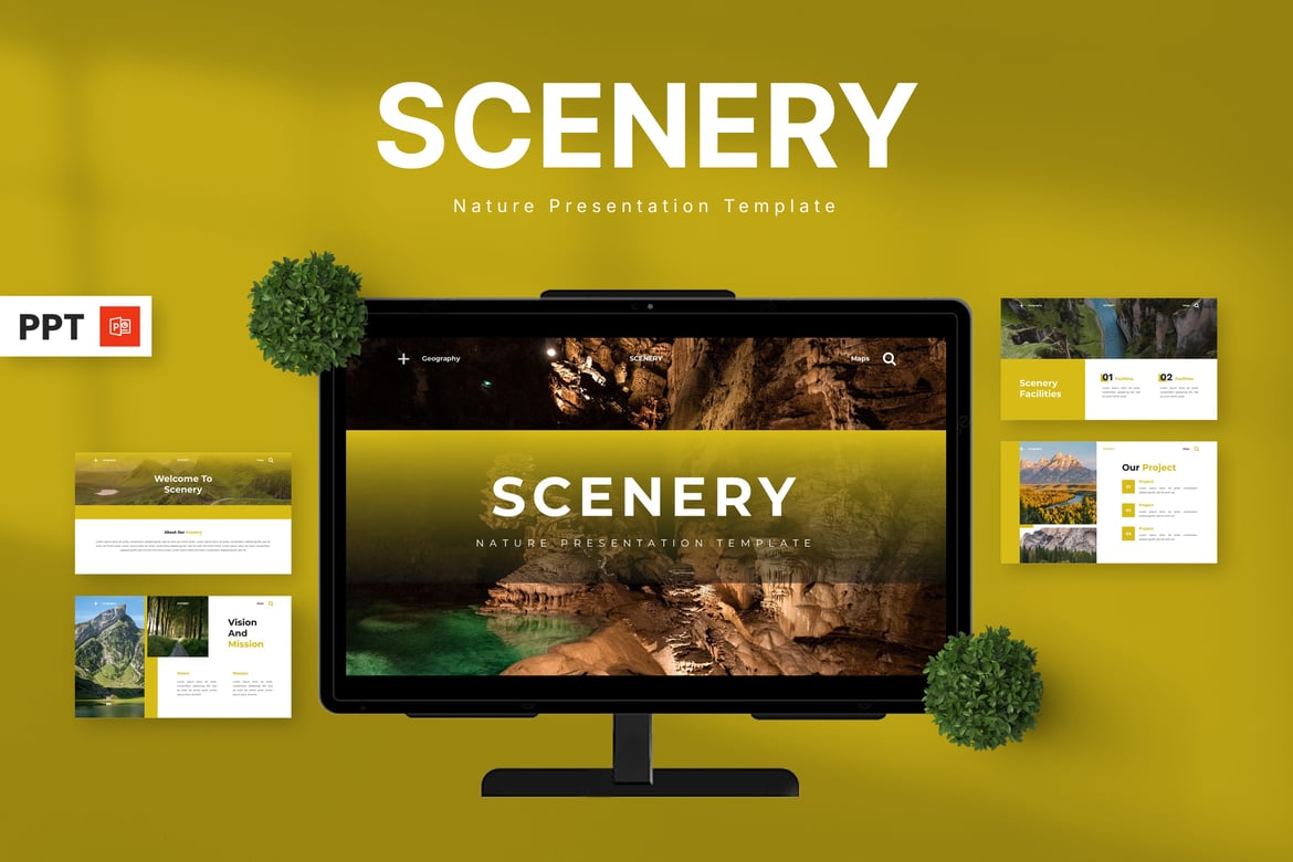 Template Presentasi Scenery - Keindahan Alam untuk PowerPoint