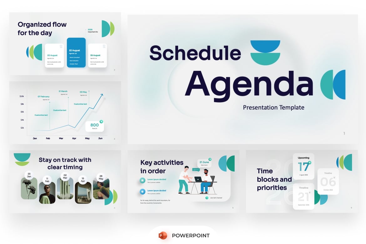 Template PowerPoint Jadwal dan Agenda yang Modern dan Efektif