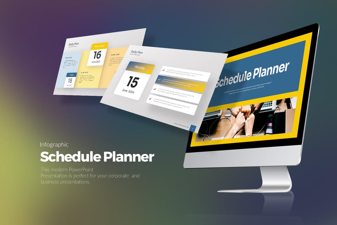 Template Presentasi PowerPoint Perencana Jadwal yang Menarik