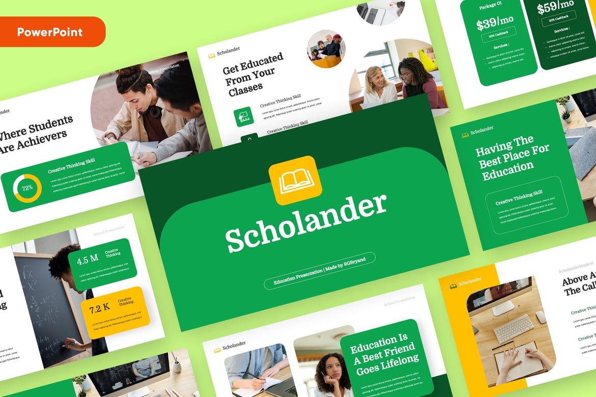Template Powerpoint SCHOLANDER - Solusi Presentasi Profesional