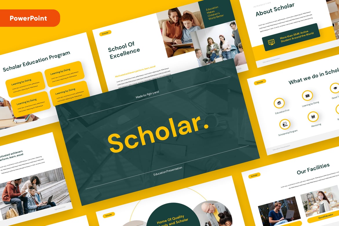 Template Powerpoint Pendidikan SCHOLAR - Solusi Presentasi Profesional