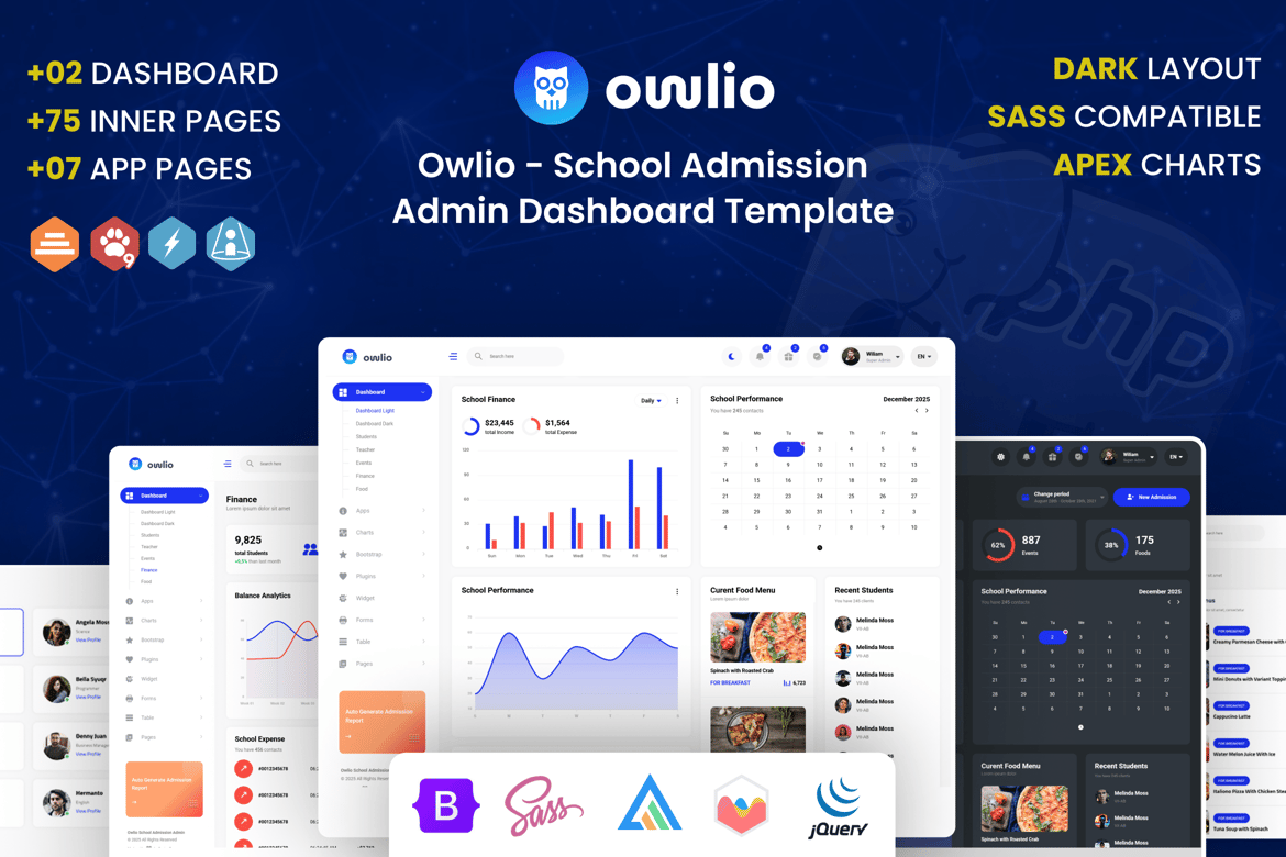 Template Dashboard Admin Penerimaan Sekolah yang Modern dan Efisien