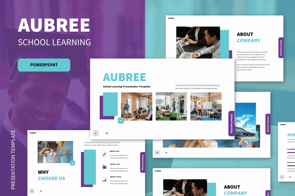 Template Presentasi PowerPoint Pembelajaran Sekolah yang Modern dan Profesional