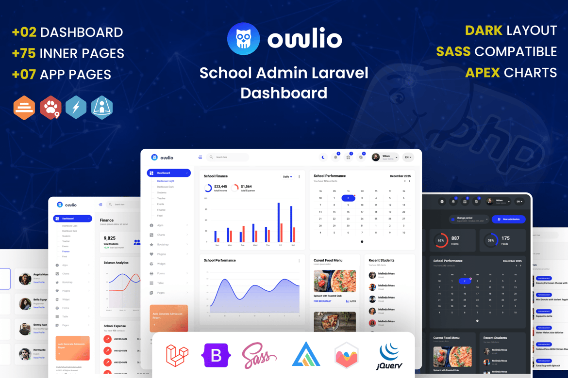 Template Dashboard Admin Manajemen Sekolah Berbasis Laravel