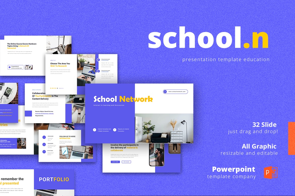 Template Presentasi Sekolah – Powerpoint Modern untuk Pendidikan
