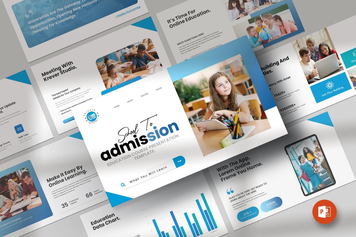 Template PowerPoint Sekolah Penerimaan yang Profesional dan Menarik