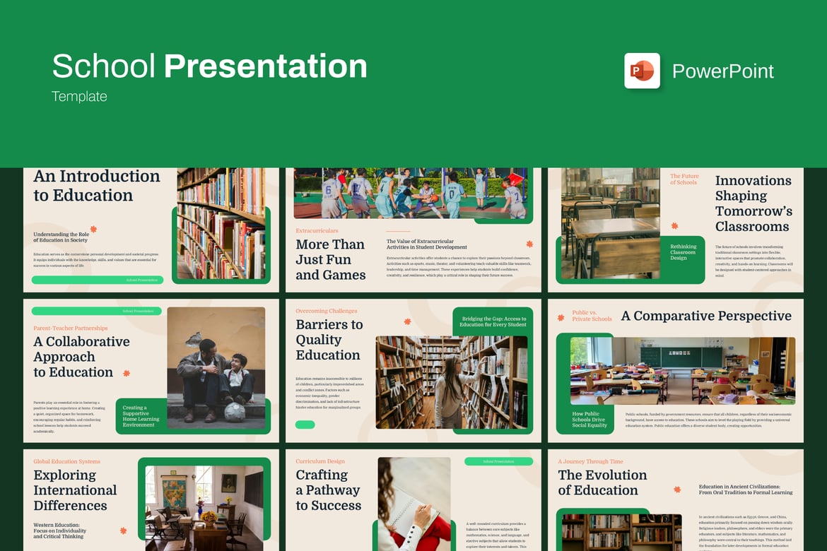 Template PowerPoint Presentasi Sekolah yang Modern dan Menarik