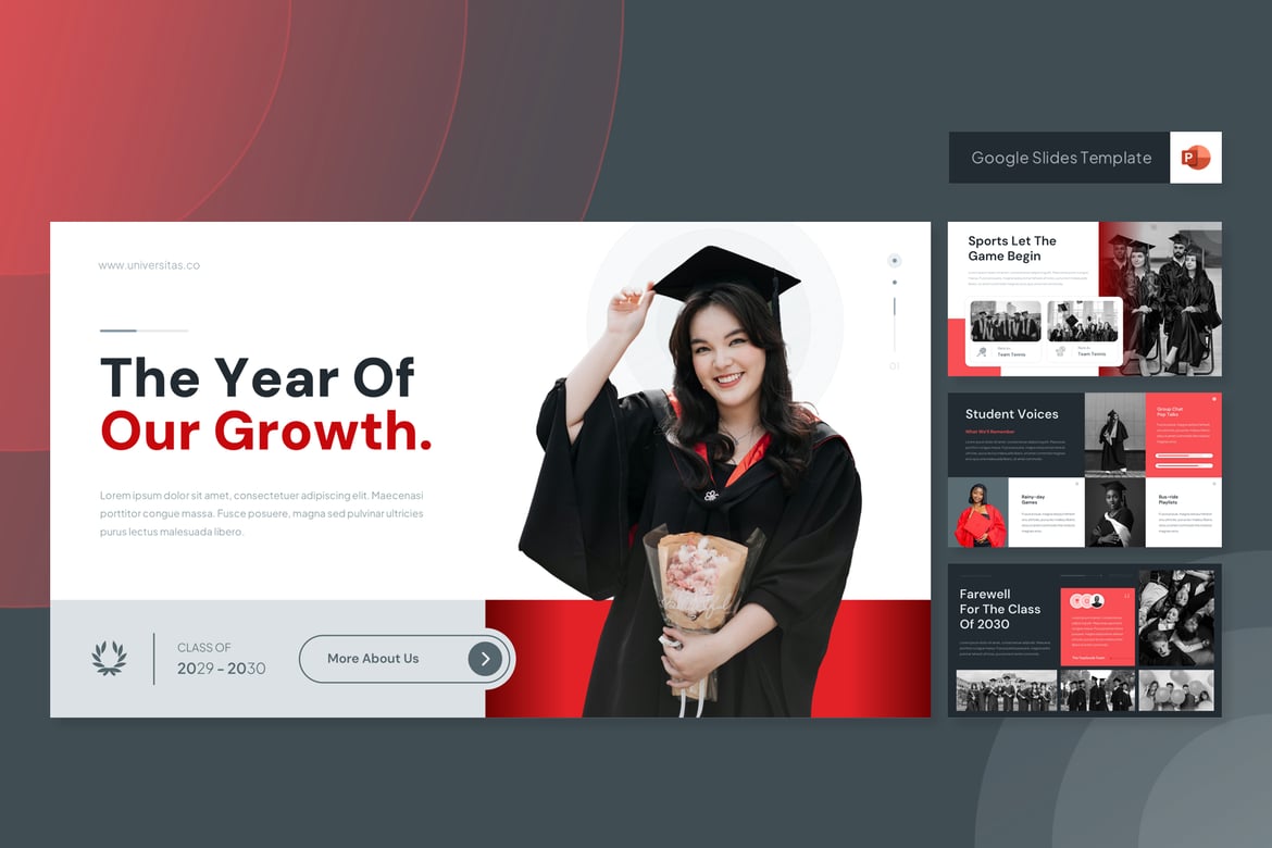 Template Presentasi PowerPoint Buku Tahunan Sekolah yang Modern