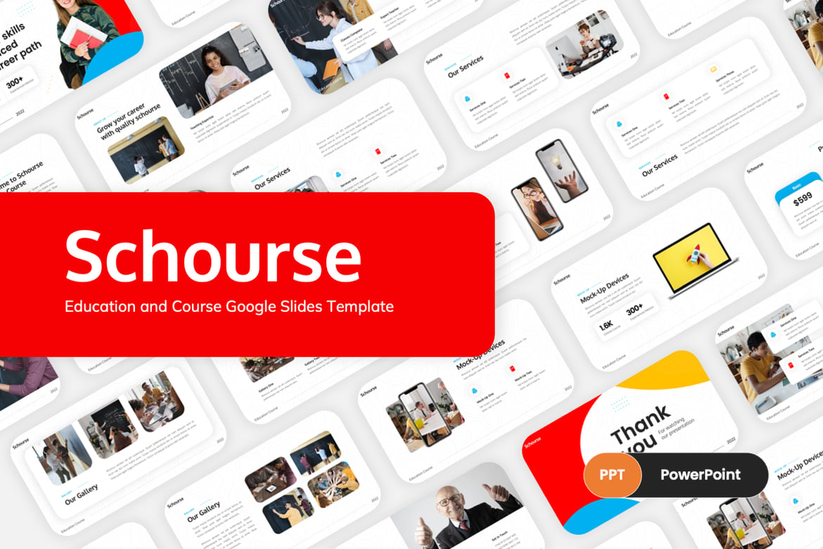 Template PowerPoint Schourse - Solusi Kreatif untuk Presentasi Pendidikan dan Kursus