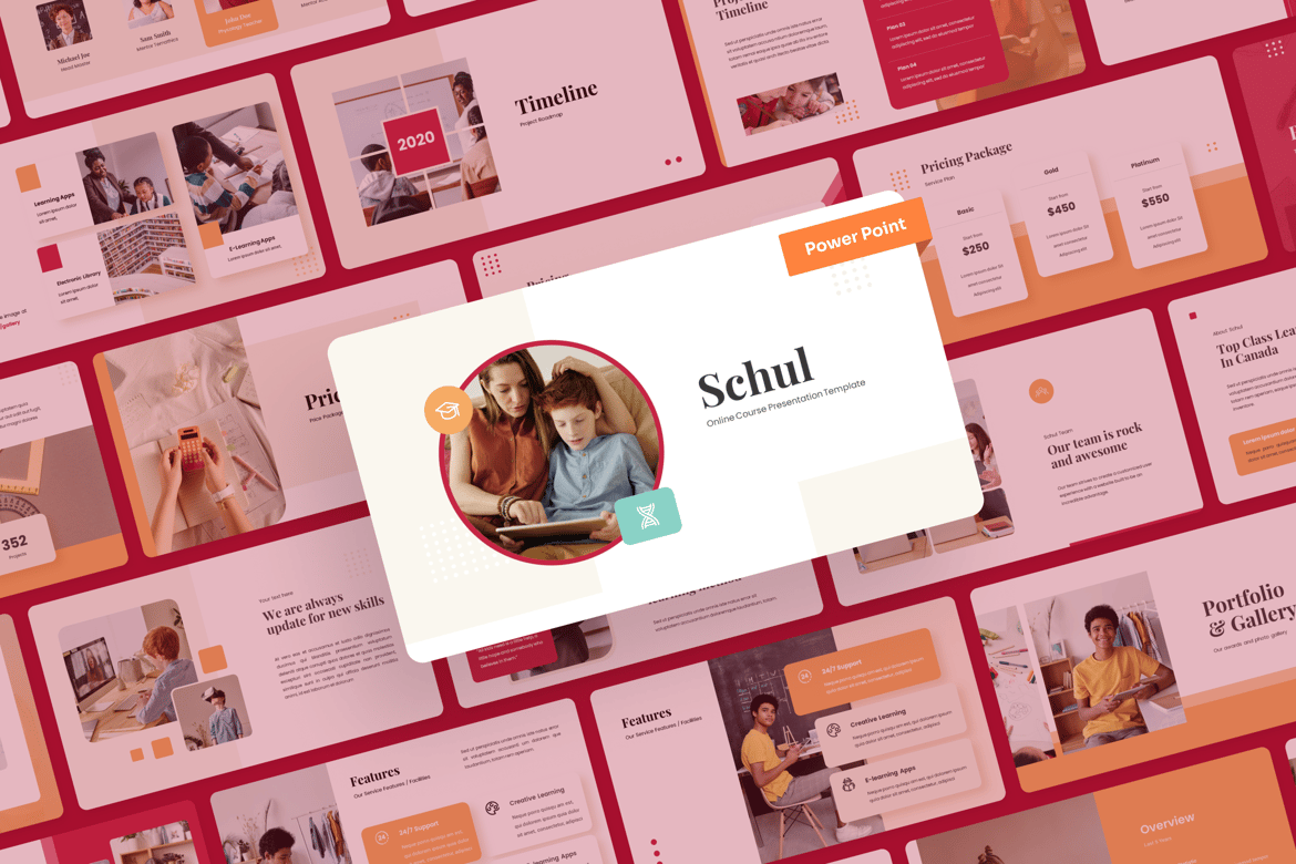 Template Presentasi PowerPoint Schul untuk Pendidikan dan Kreativitas