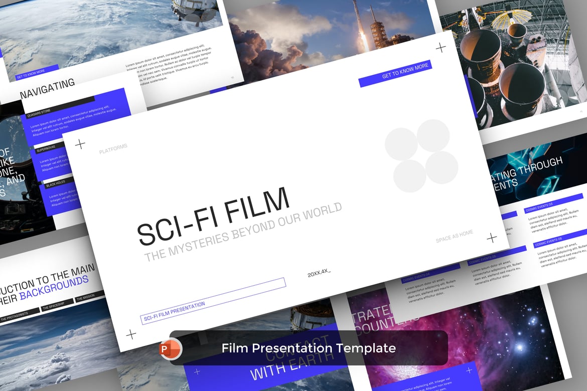 Template Presentasi Powerpoint Film Sci-fi yang Menarik