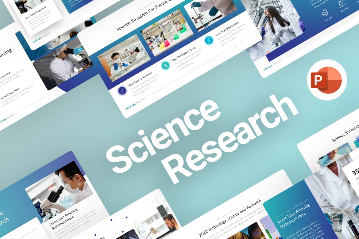 Template PowerPoint Ilmu Pengetahuan & Riset yang Menarik