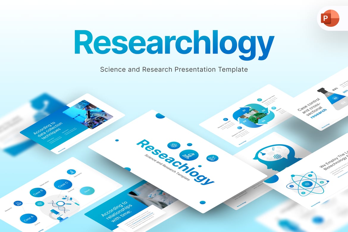 Template PowerPoint Sains dan Riset yang Menarik