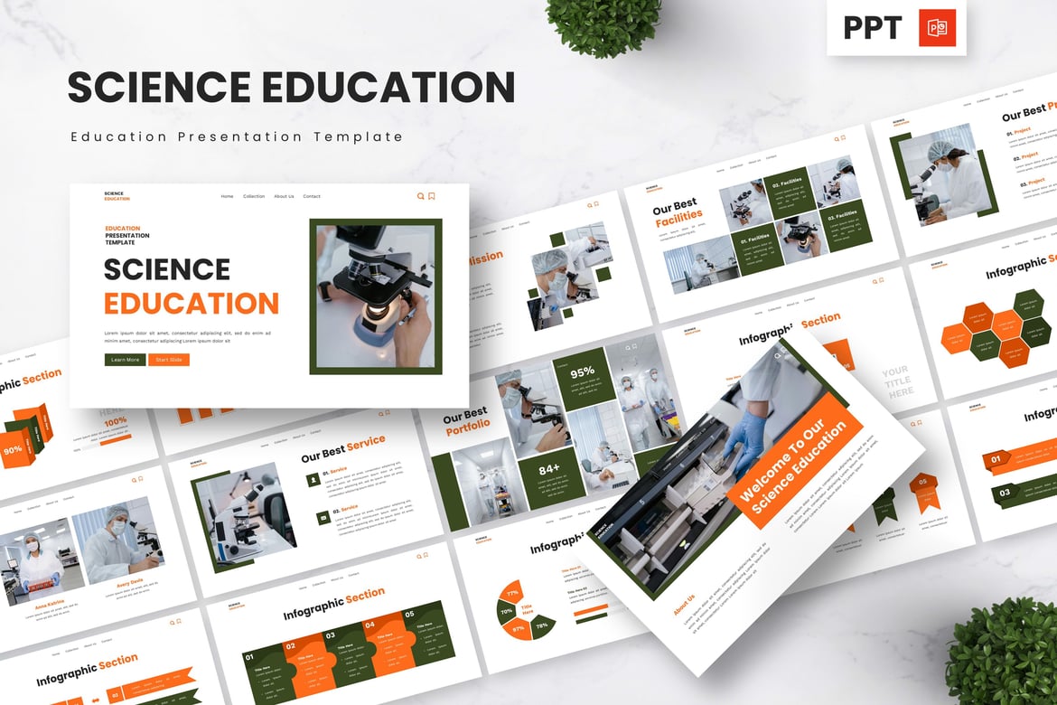 Template PowerPoint Edukasi Sains yang Menarik dan Profesional