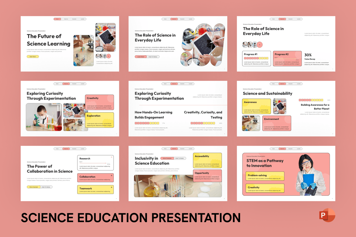Template PowerPoint Pendidikan Sains yang Menarik dan Efektif