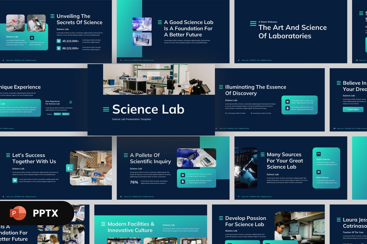 Template Presentasi Laboratorium Sains yang Modern dan Menarik