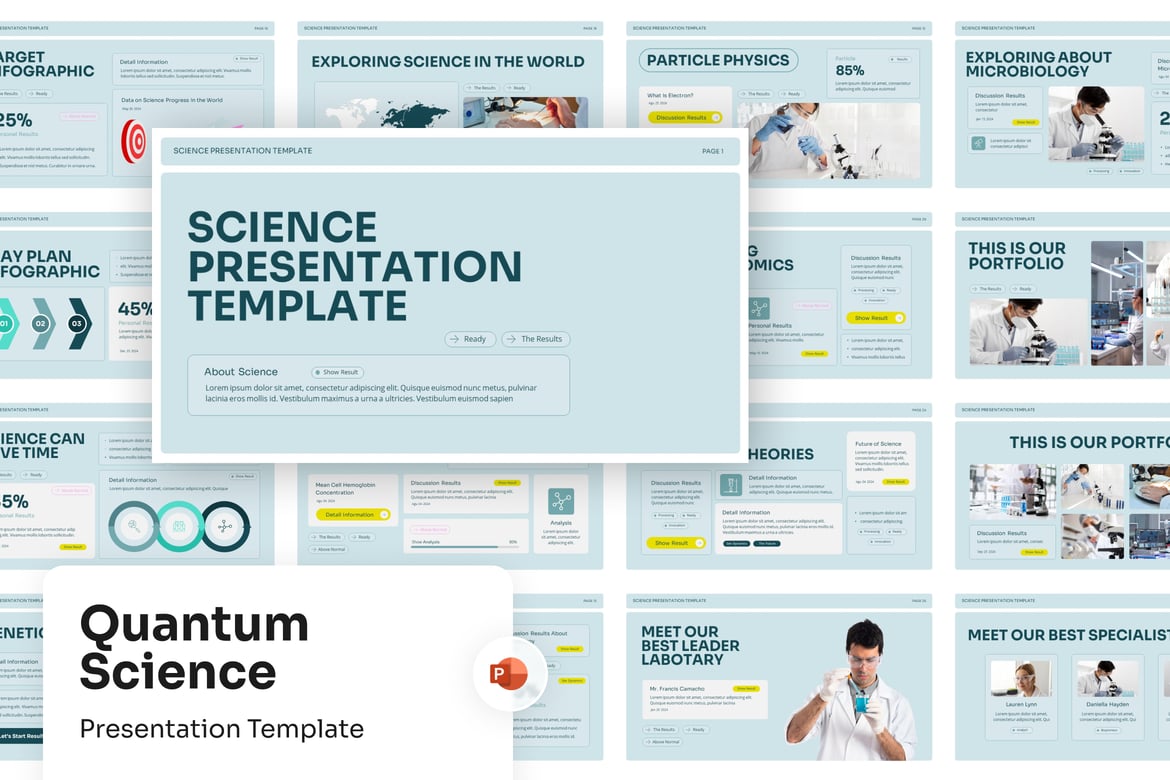 Template PowerPoint Ilmu Pengetahuan yang Menginspirasi