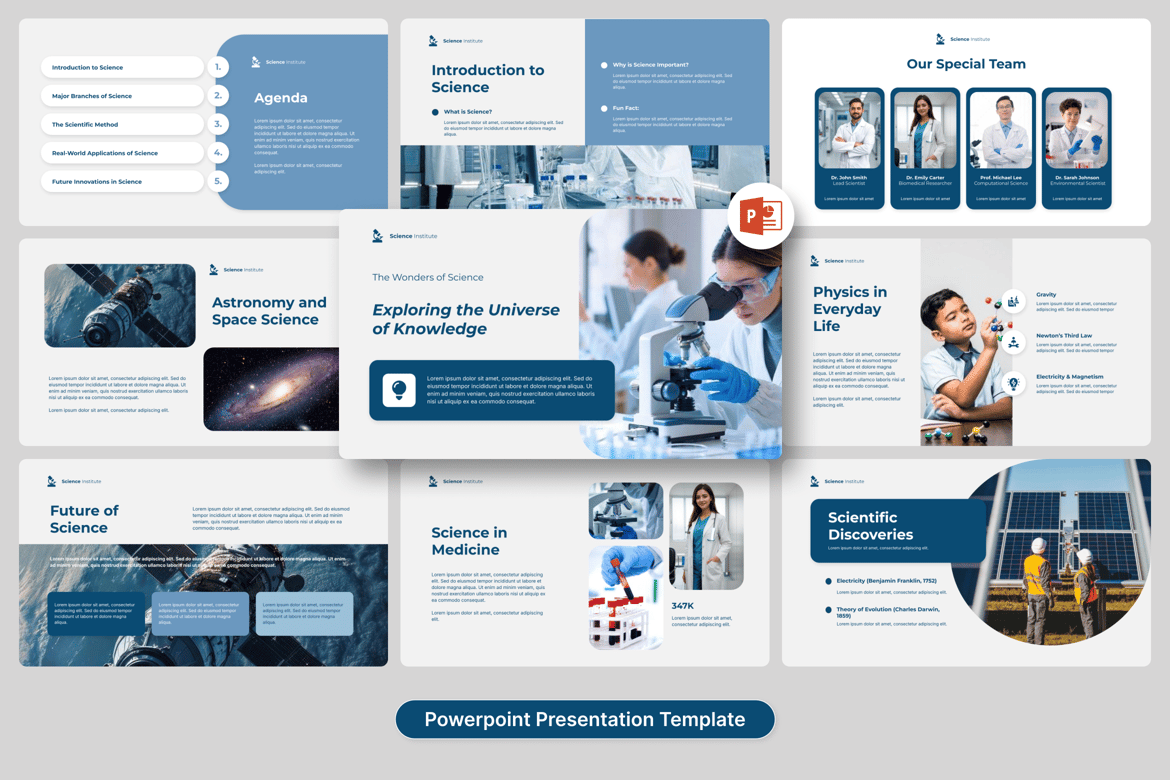 Template PowerPoint Penelitian Ilmu Pengetahuan yang Menarik