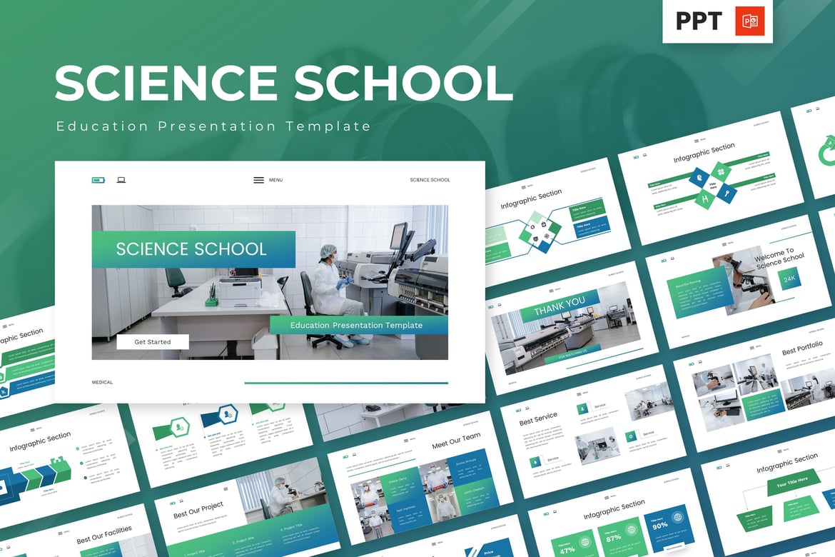 Template Presentasi PowerPoint Ilmu Pengetahuan yang Menarik