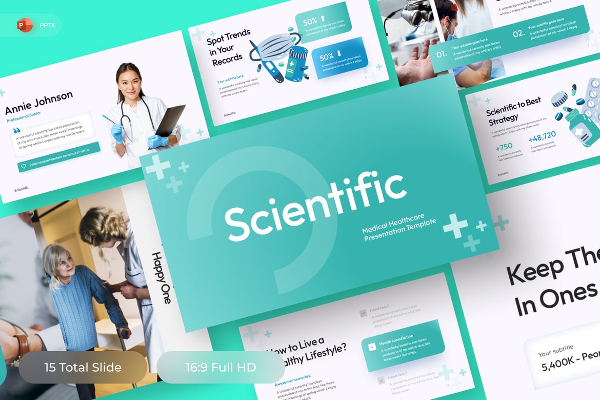 Template Presentasi PowerPoint Kesehatan dan Ilmu Medis yang Profesional