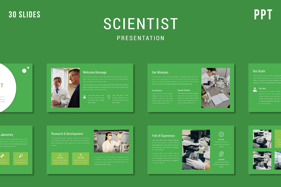 Template Presentasi PowerPoint untuk Ilmuwan - 2 Versi Menarik