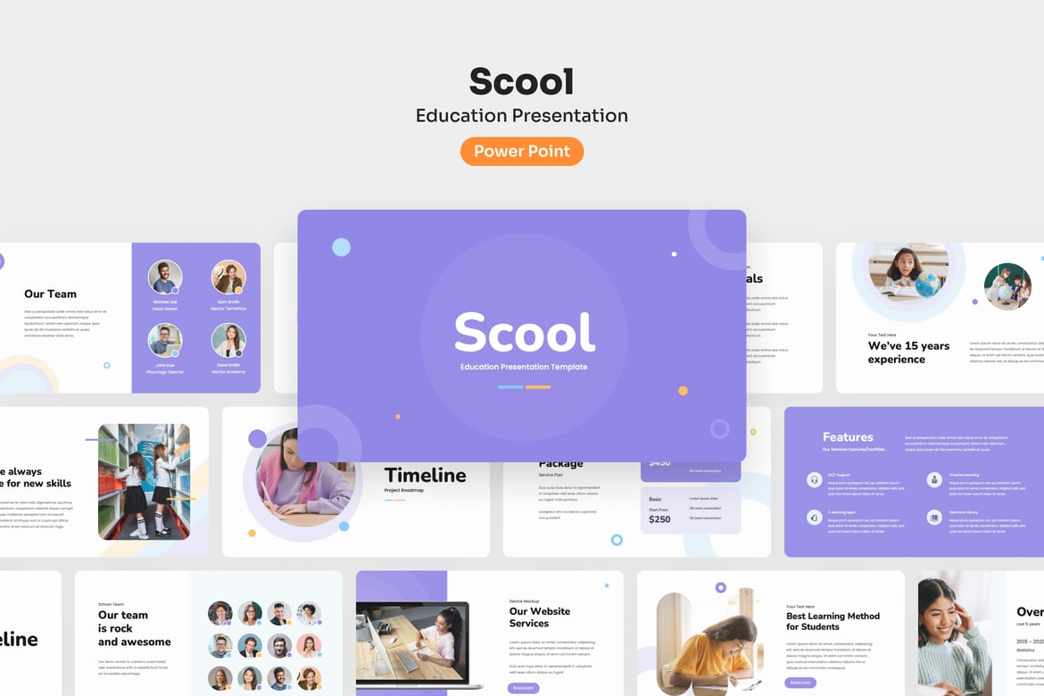 Template Presentasi PowerPoint Scool yang Modern dan Serbaguna