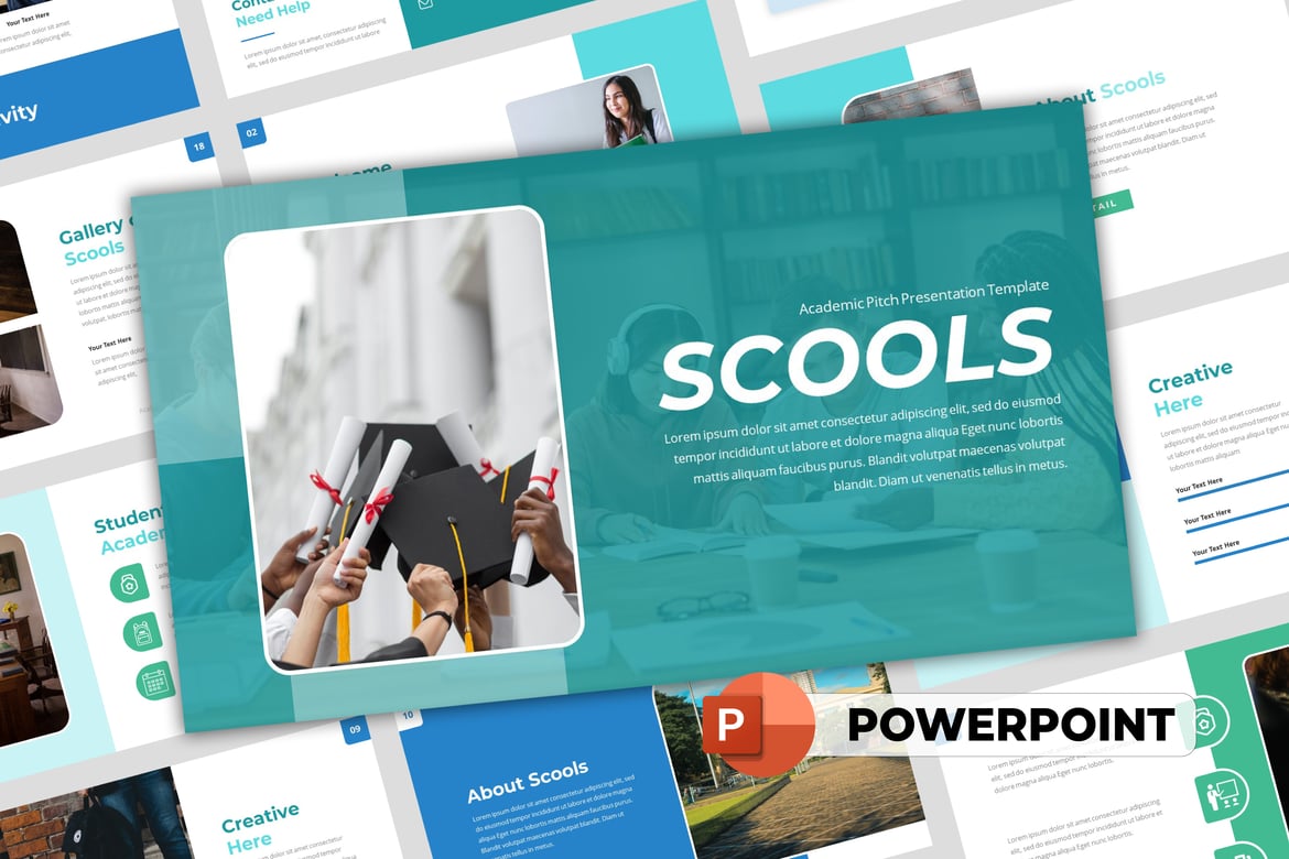 Template Presentasi Akademik Scools yang Profesional dan Modern