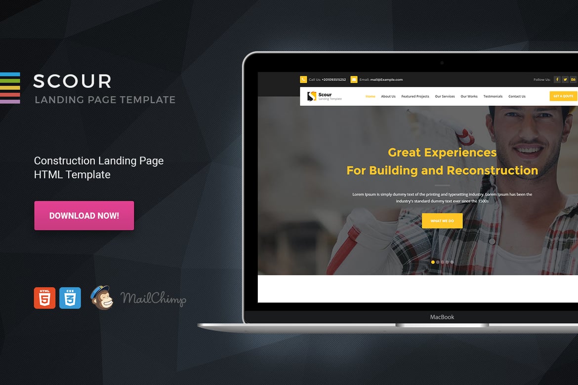 Scour - Template Website HTML untuk Konstruksi yang Modern dan Responsif