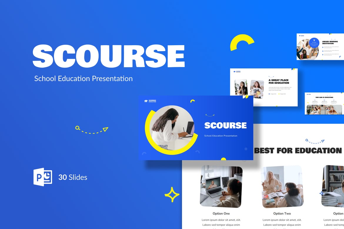 Template PowerPoint Pendidikan - Scourse untuk Presentasi Sekolah
