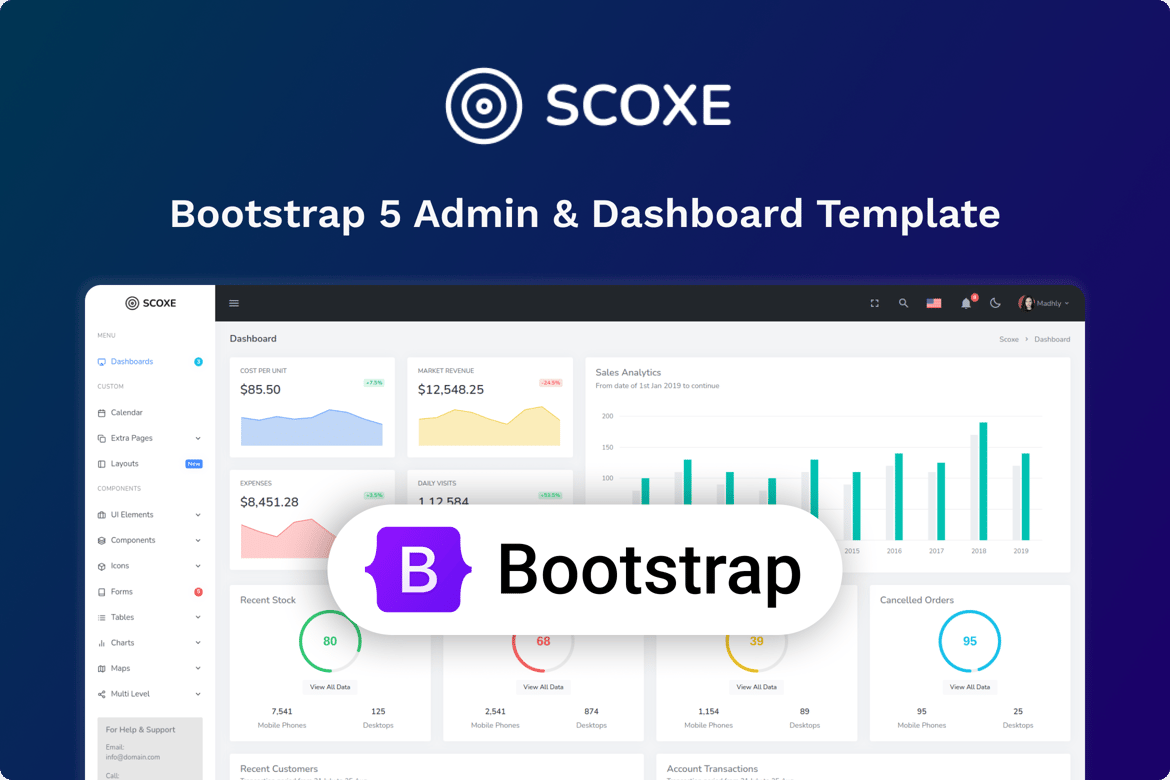 Scoxe - Template Website Admin & Dashboard yang Fleksibel dan Modern