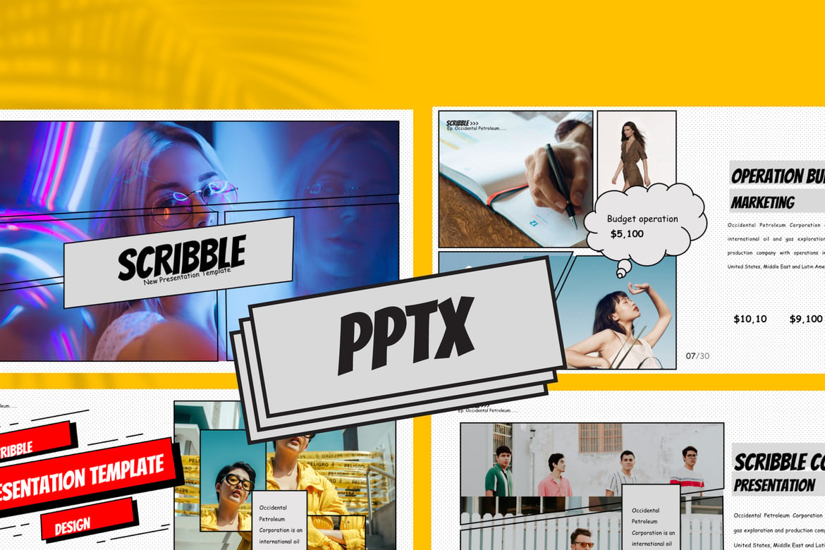 Template Presentasi PowerPoint SCRIBBLE - Desain Kreatif dan Modern