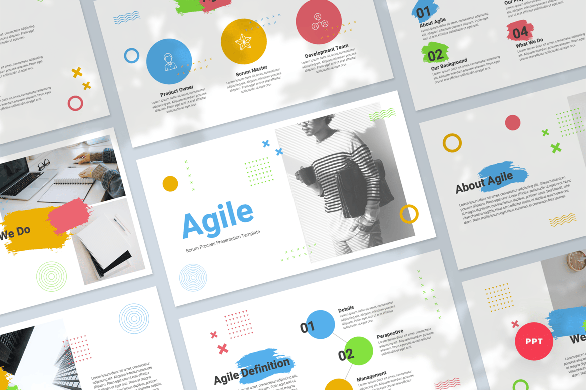 Template Presentasi PowerPoint Proses Scrum yang Modern dan Menarik