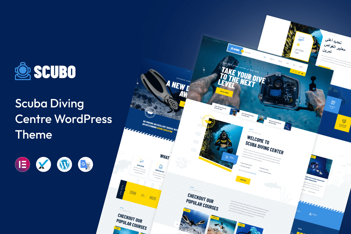 Scubo - Tema WordPress untuk Pusat Selam dan Olahraga Air yang Modern