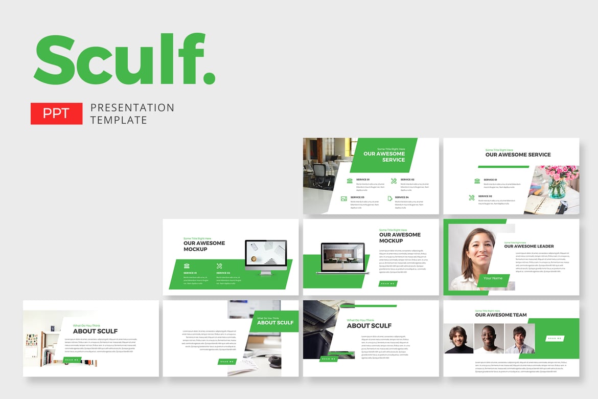 Template Presentasi PowerPoint Sculf Business yang Kreatif dan Profesional