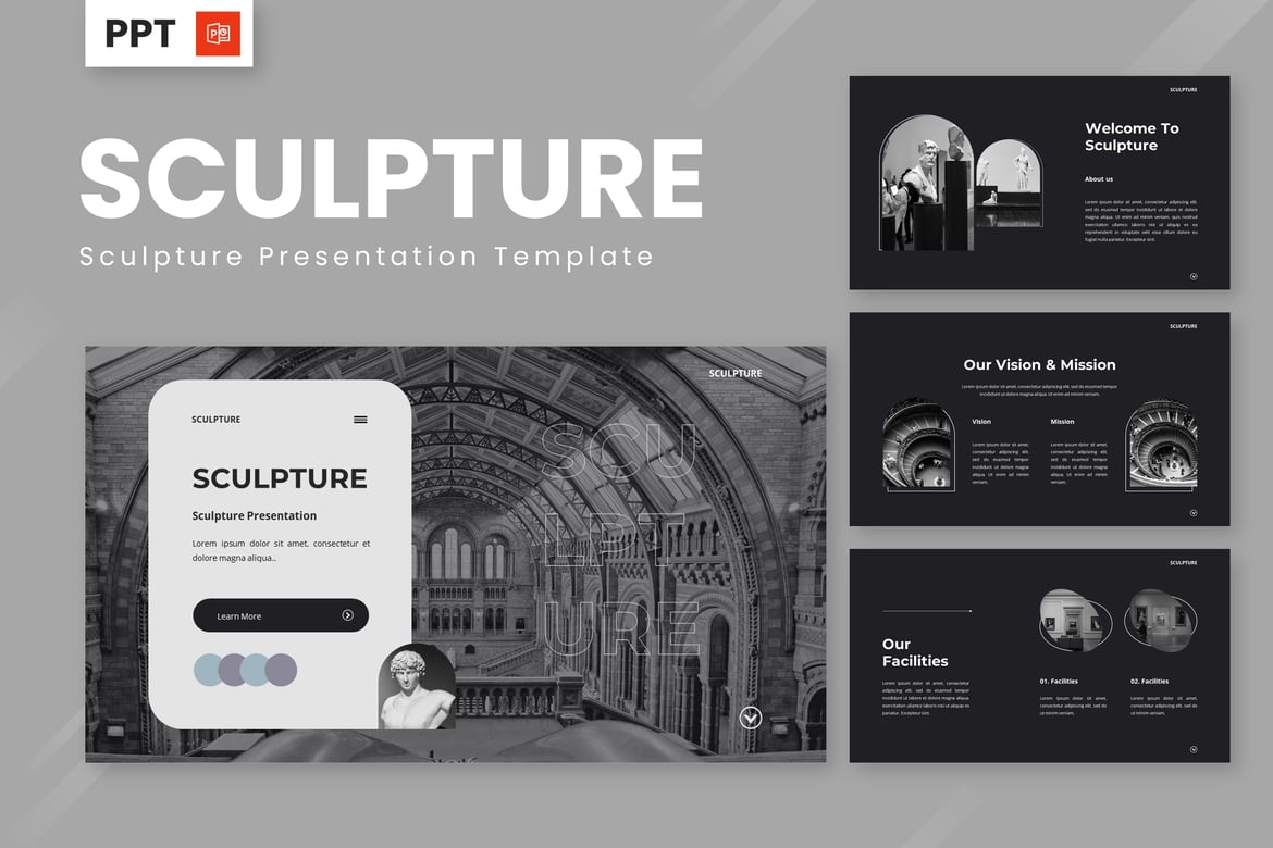 Template Presentasi Sculptural yang Elegan dan Modern