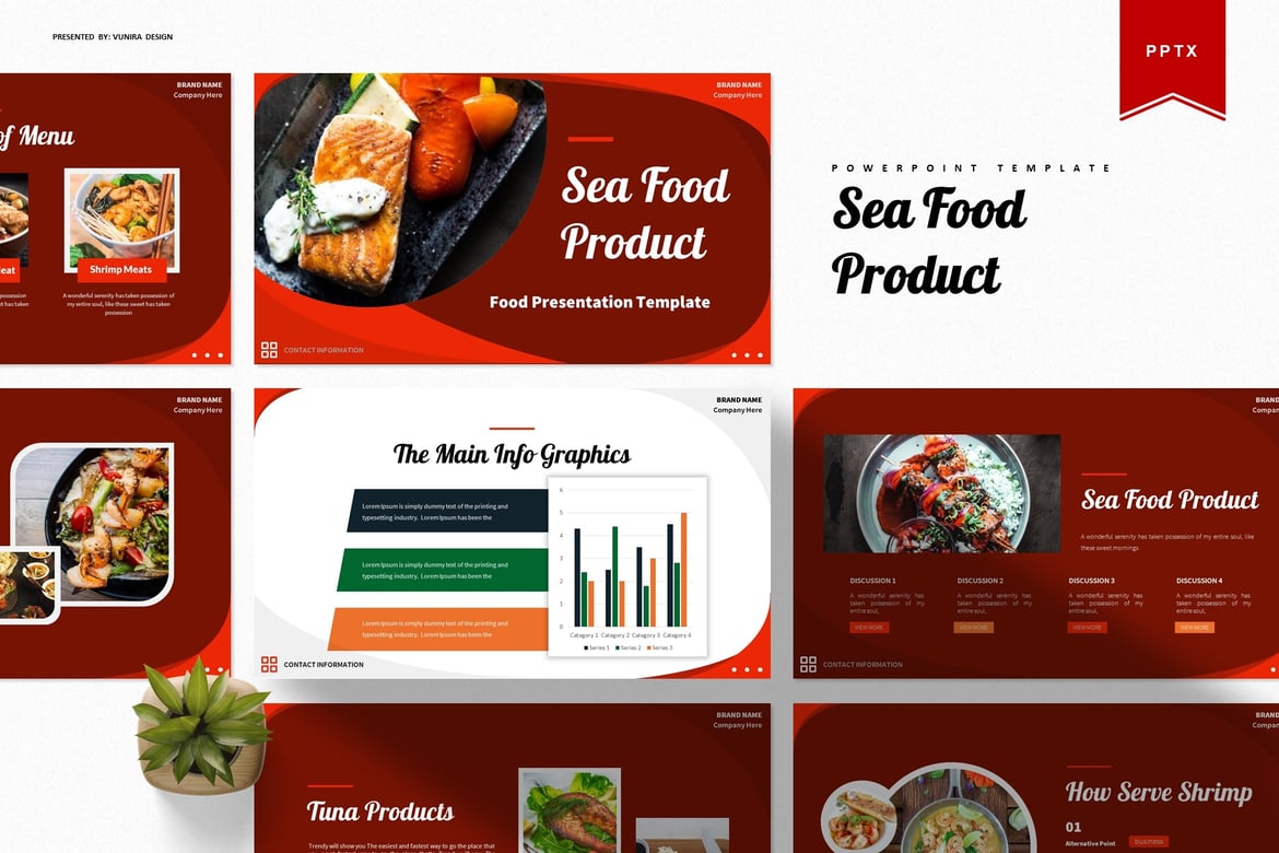 Template PowerPoint Produk Seafood yang Menarik dan Profesional