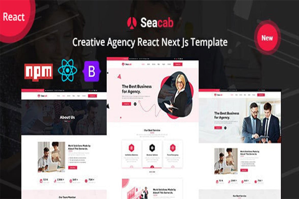 Seacab - Template Website Kreatif untuk Agensi dengan React dan Next JS