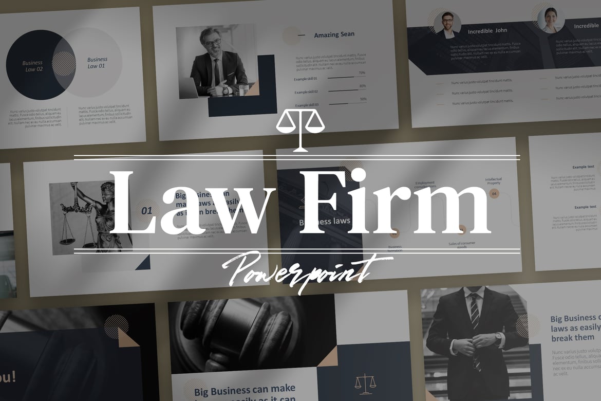 Template Powerpoint Profesional untuk Firma Hukum - Sean