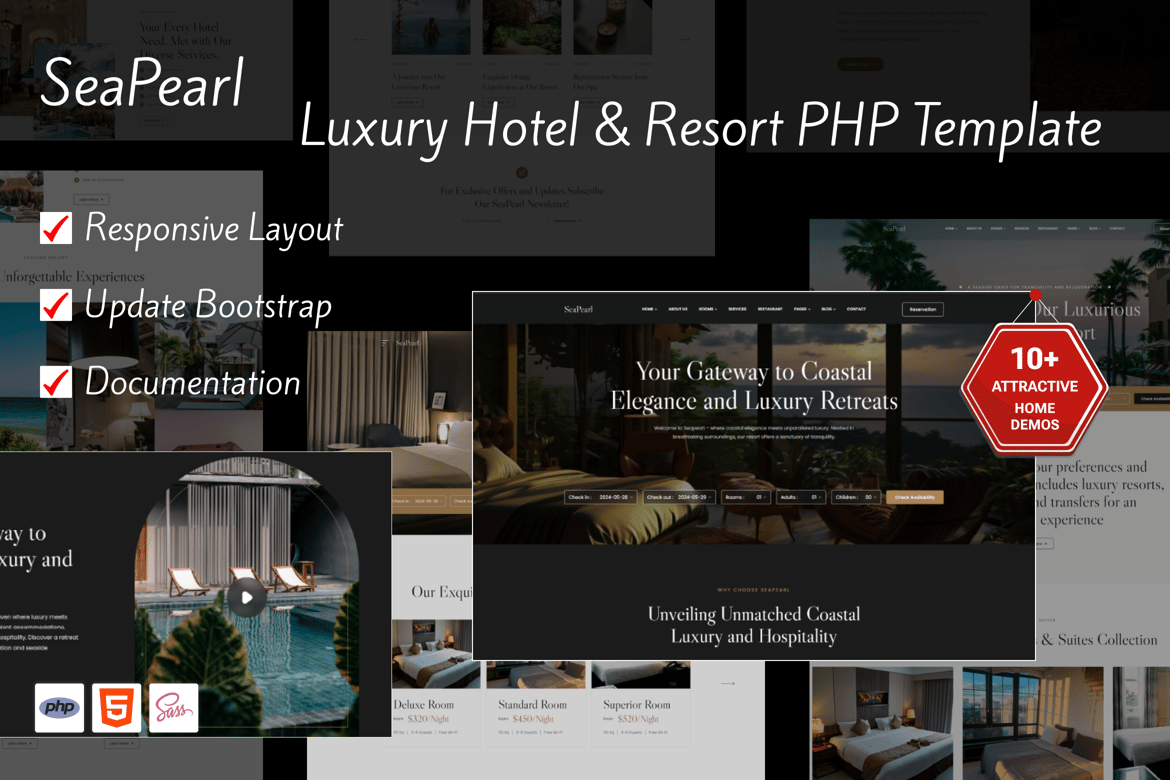SeaPearl - Template Website Hotel & Resort Mewah yang Modern