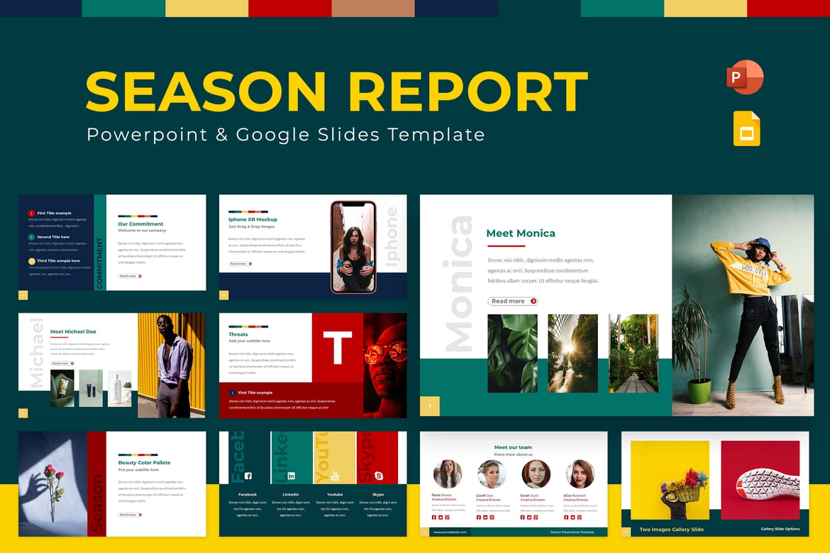 Template Presentasi Laporan Musim untuk PowerPoint & Google Slides yang Menarik