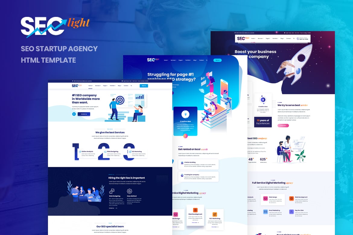Seclight - Template Website Agensi SEO Modern dan Profesional